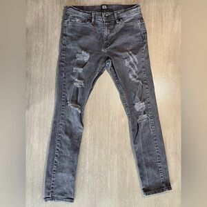 BDG Urban Outfitters Black Denim Distressed Skinny Fit Jeans 30 by 30